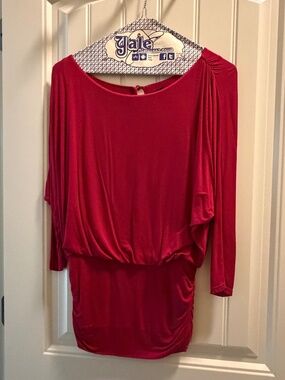 White House Black Market Magenta Draped Dolman Top Size S EUC